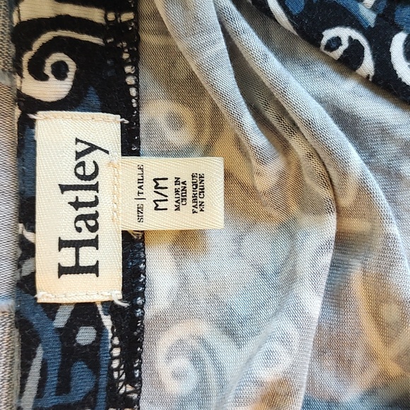 🔥HP🔥Hatley Long Sleeve Stretch Dress Size Medium Blues Mandarin Collar - Picture 8 of 9